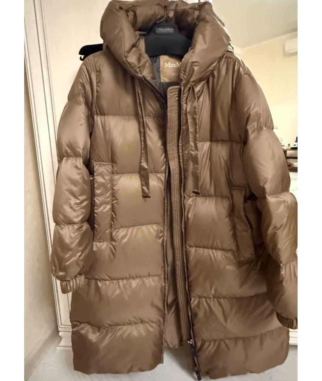 MAX MARA THE CUBE Бежевый полиэстеровый пуховик, фото 5