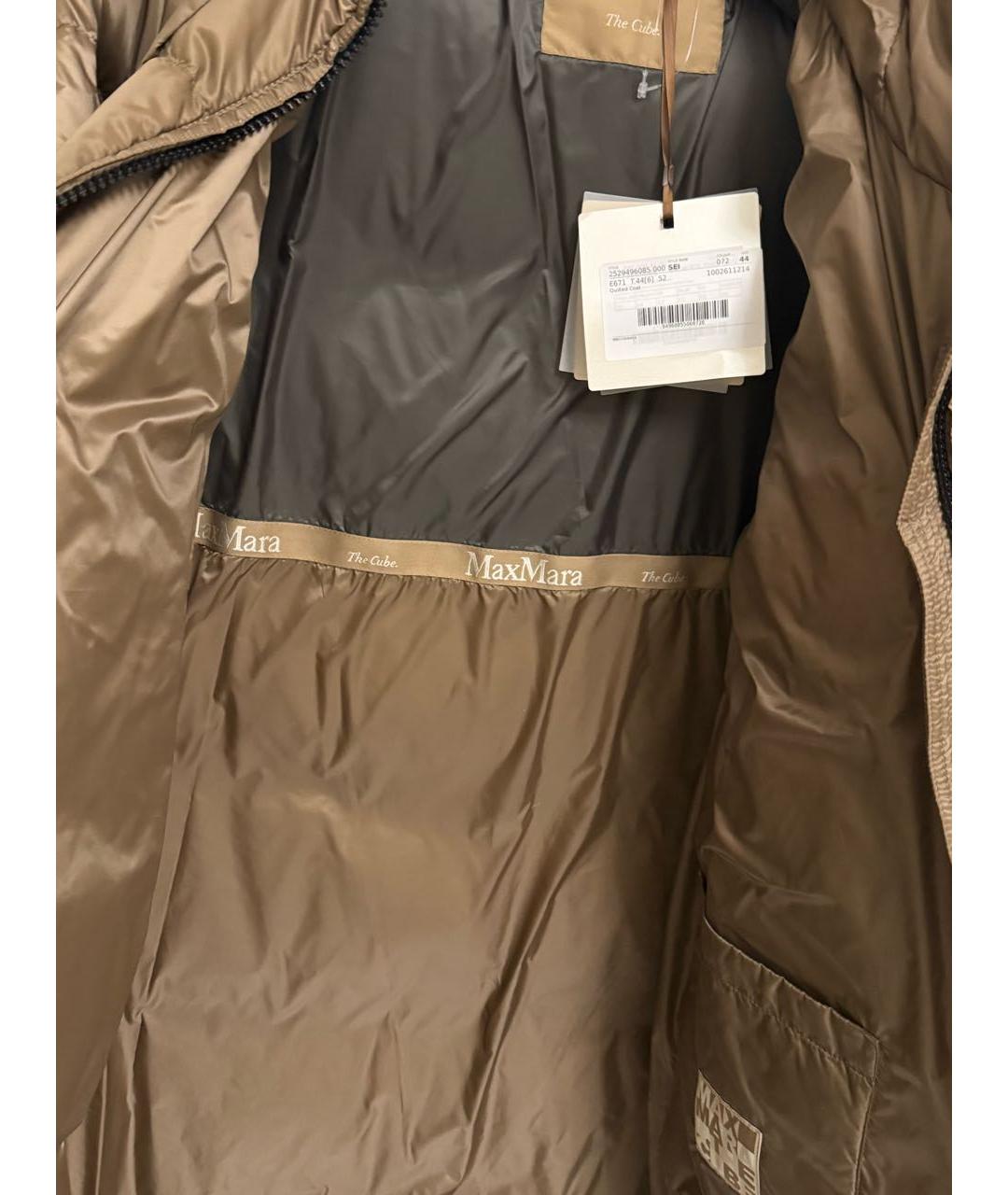 MAX MARA THE CUBE Бежевый полиэстеровый пуховик, фото 8