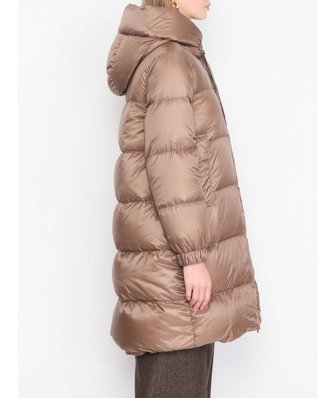 MAX MARA THE CUBE Бежевый полиэстеровый пуховик, фото 4