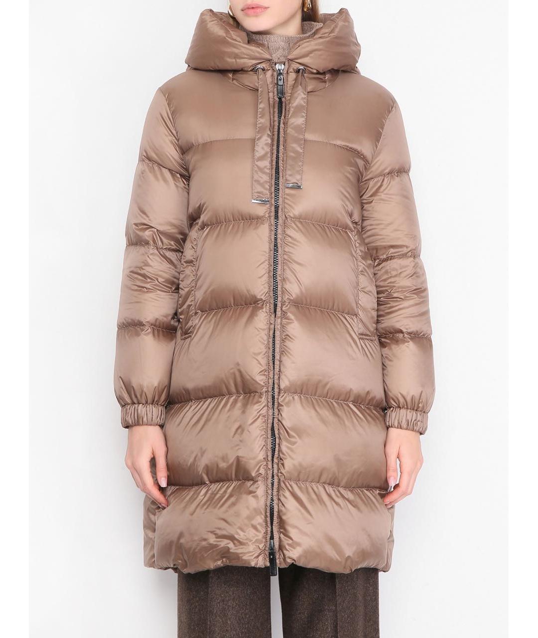 MAX MARA THE CUBE Бежевый полиэстеровый пуховик, фото 3