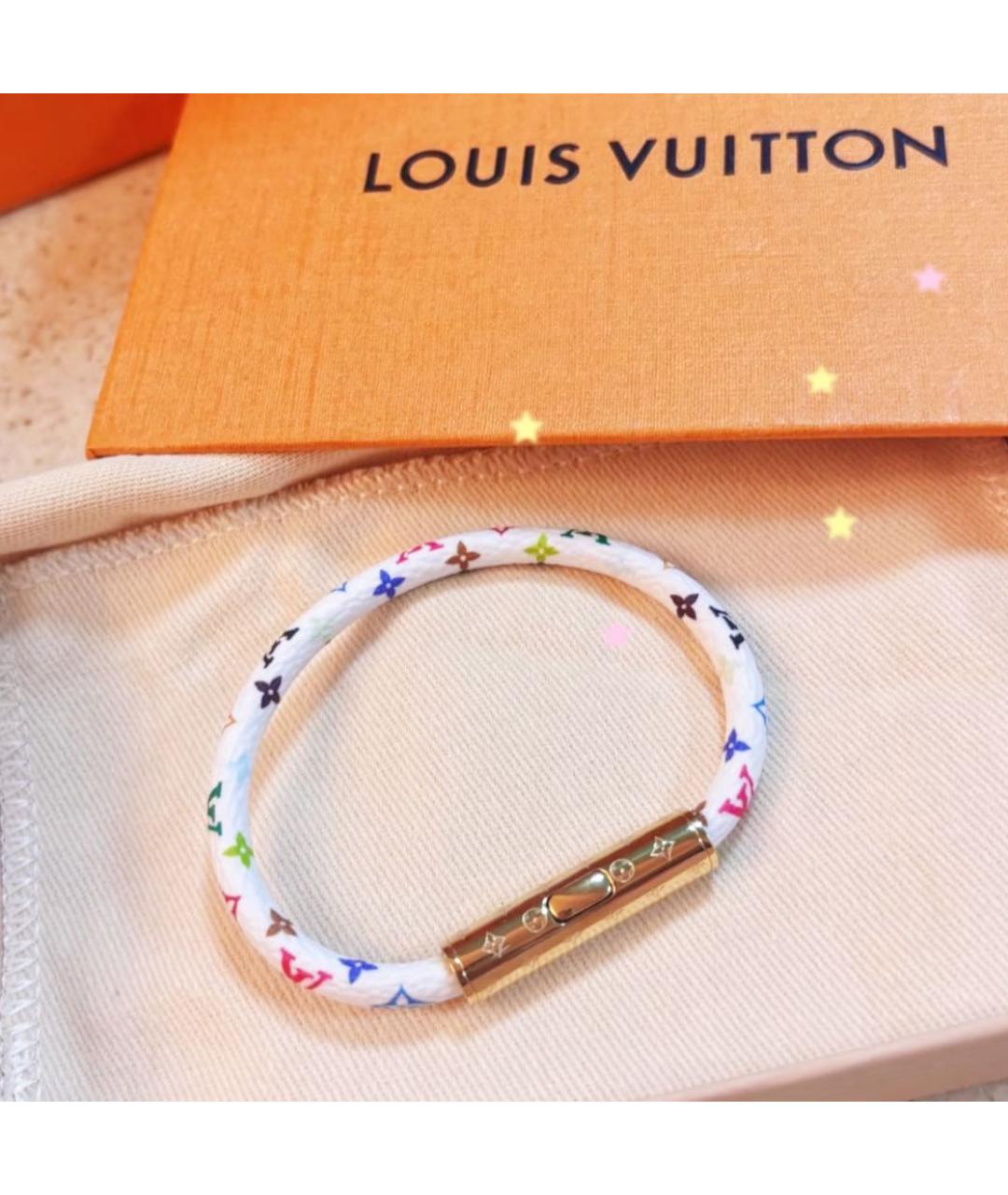 LOUIS VUITTON Белый кожаный браслет, фото 2