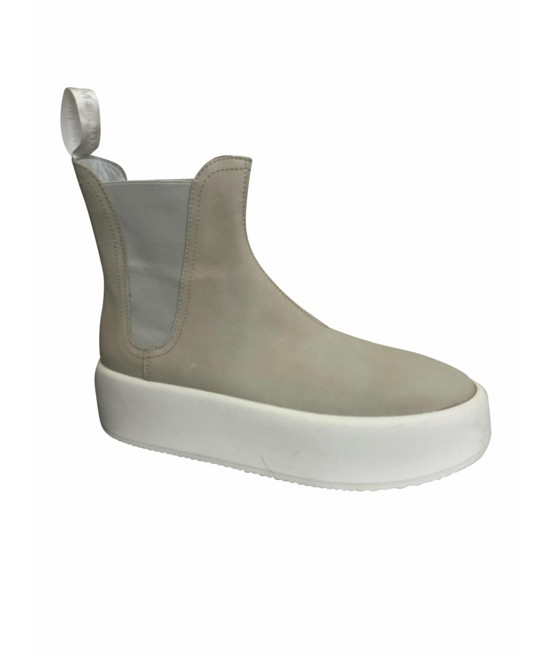 MAISON MARGIELA Бежевые замшевые сапоги, фото 1