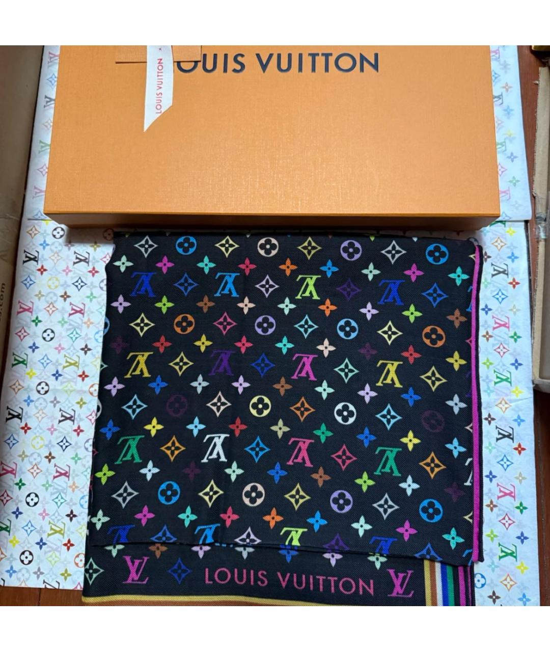 LOUIS VUITTON Черный платок, фото 2