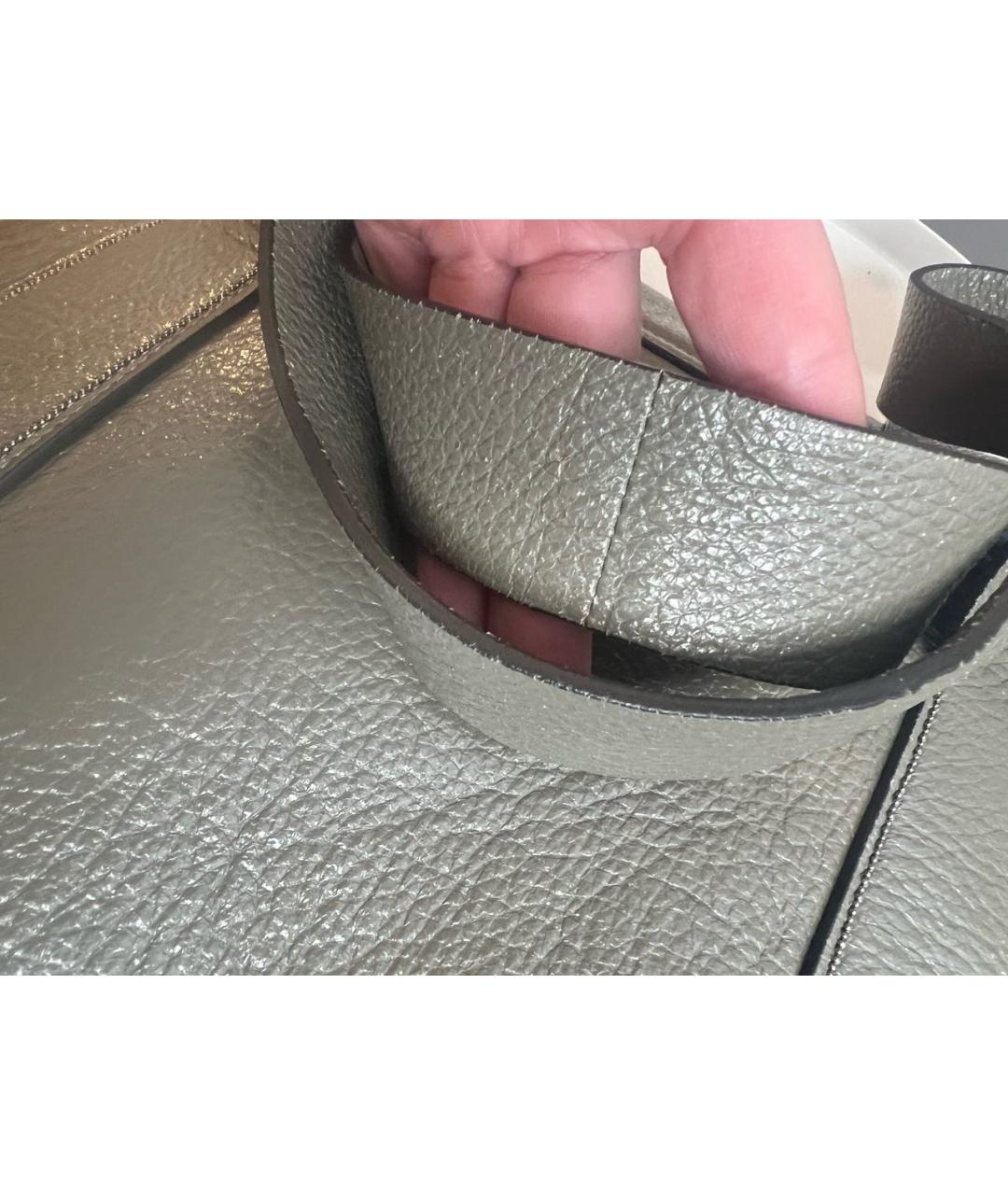 BRUNELLO CUCINELLI Зеленая кожаная сумка с короткими ручками, фото 7