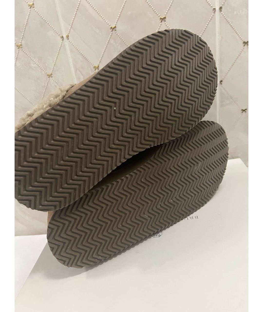 BRUNELLO CUCINELLI Бежевые замшевые сапоги, фото 6