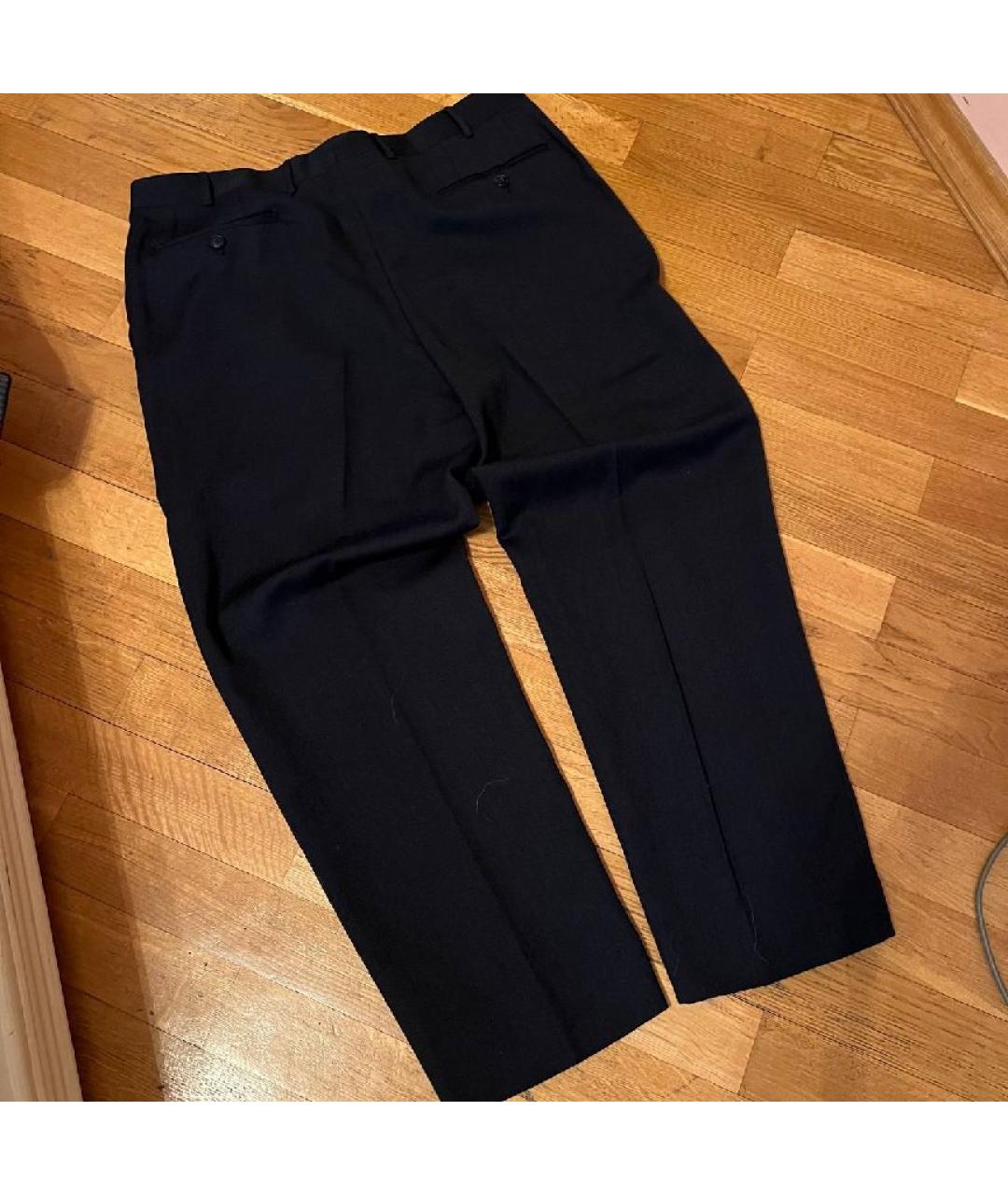 CORNELIANI Темно-синие шерстяные классические брюки, фото 2