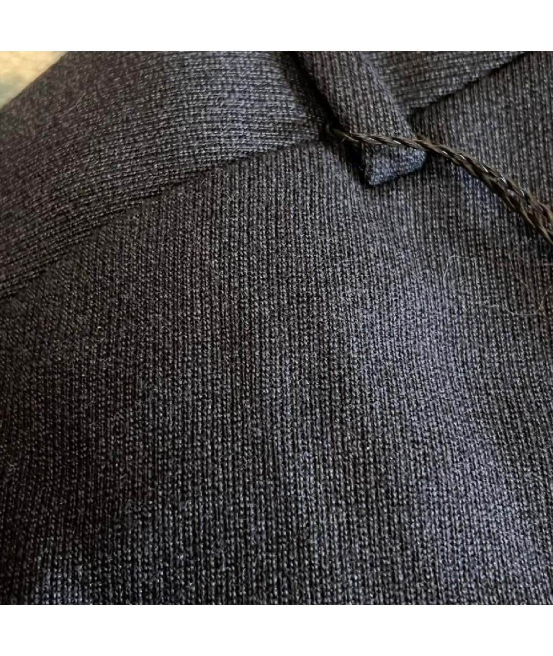 CORNELIANI Темно-синие шерстяные классические брюки, фото 5