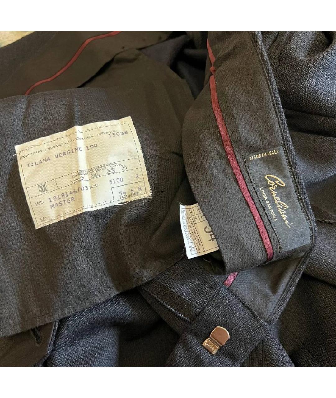 CORNELIANI Темно-синие шерстяные классические брюки, фото 4