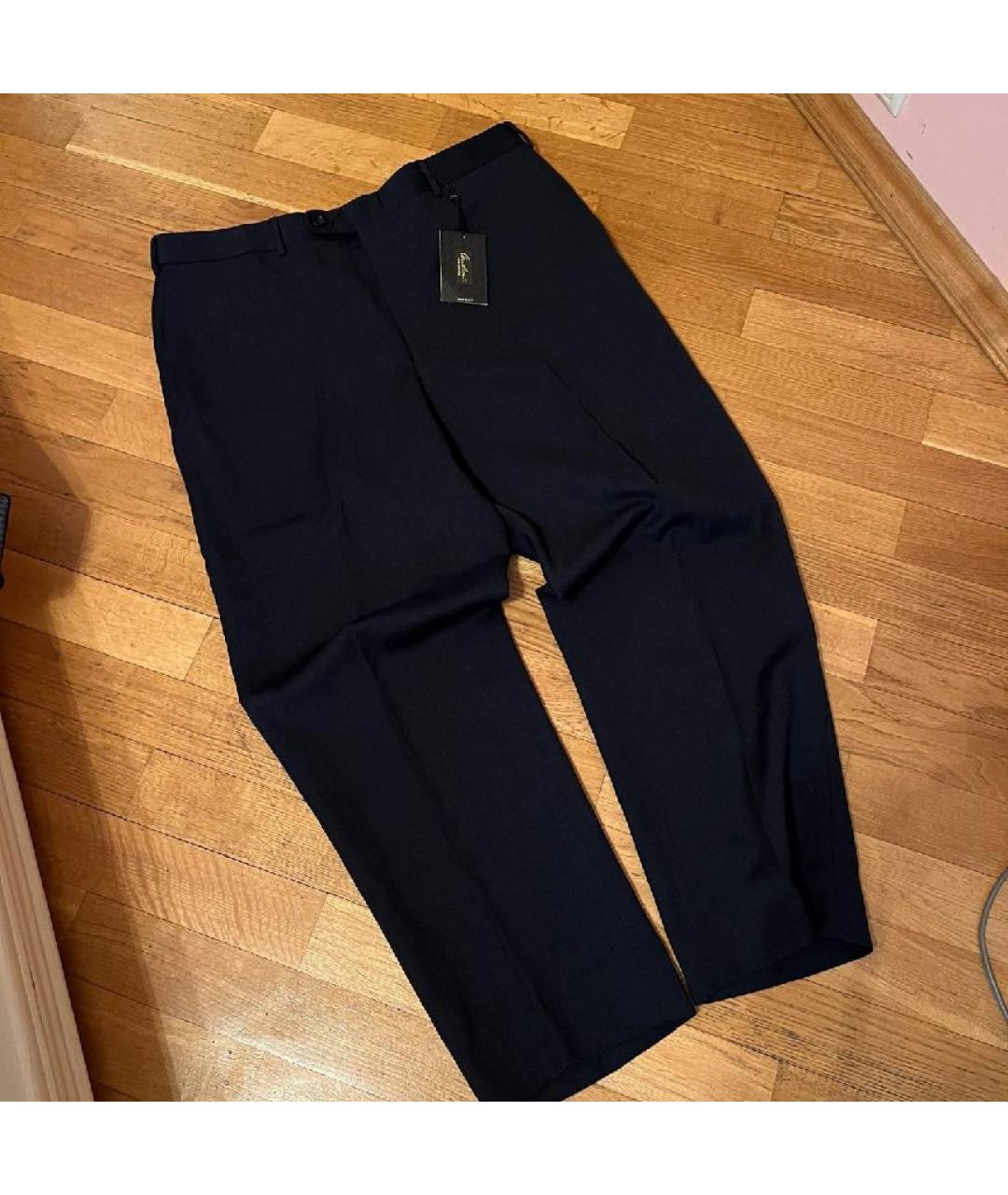 CORNELIANI Темно-синие шерстяные классические брюки, фото 9