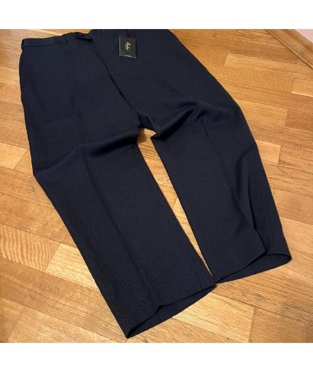 CORNELIANI Темно-синие шерстяные классические брюки, фото 8