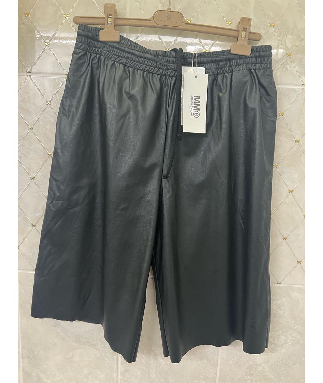 MAISON MARGIELA Черные хлопковые бриджи, фото 3