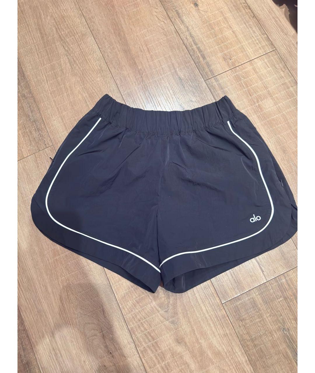 ALO YOGA Черные хлопковые шорты, фото 6