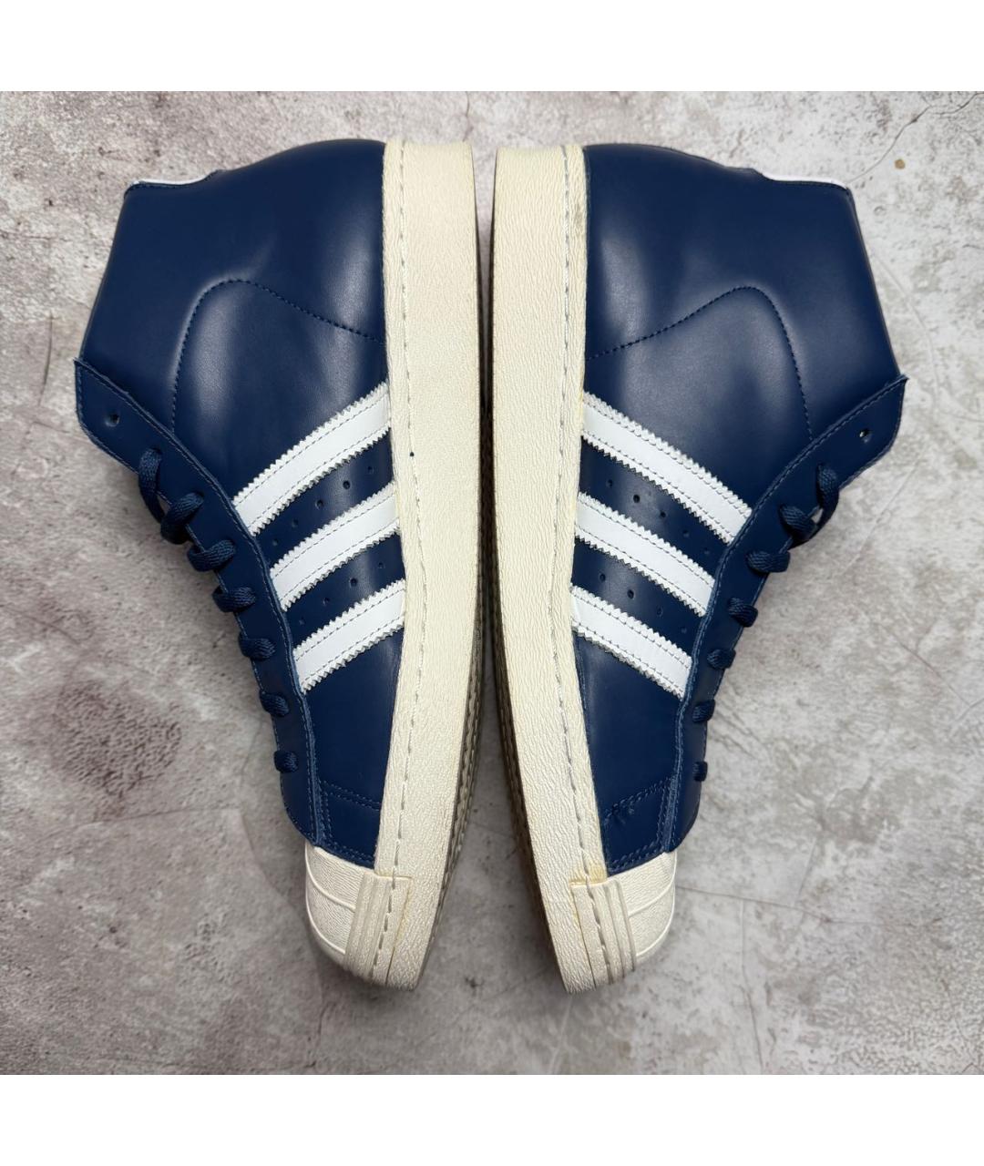 NEIGHBORHOOD Темно-синие кожаные высокие кроссовки / кеды, фото 5