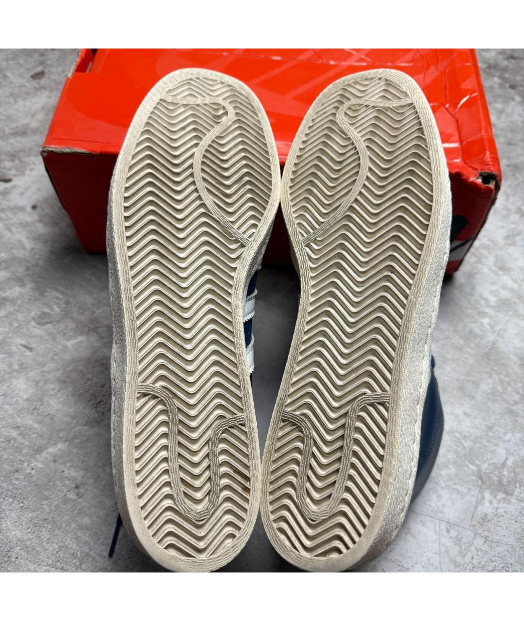 NEIGHBORHOOD Темно-синие кожаные высокие кроссовки / кеды, фото 7