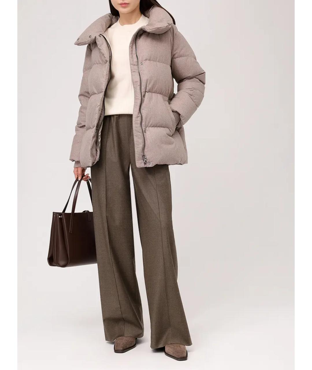 HETREGO Бежевый меховой пуховик, фото 2