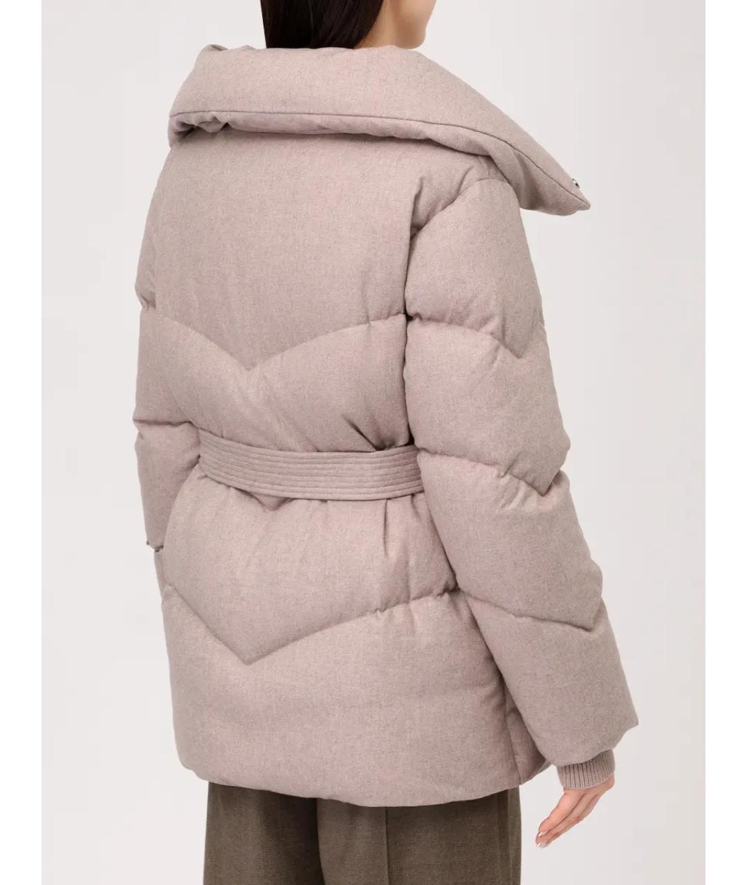 HETREGO Бежевый меховой пуховик, фото 3