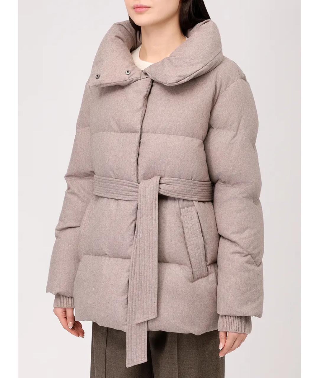 HETREGO Бежевый меховой пуховик, фото 4