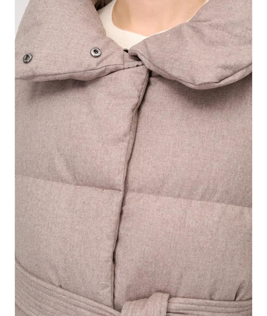 HETREGO Бежевый меховой пуховик, фото 5