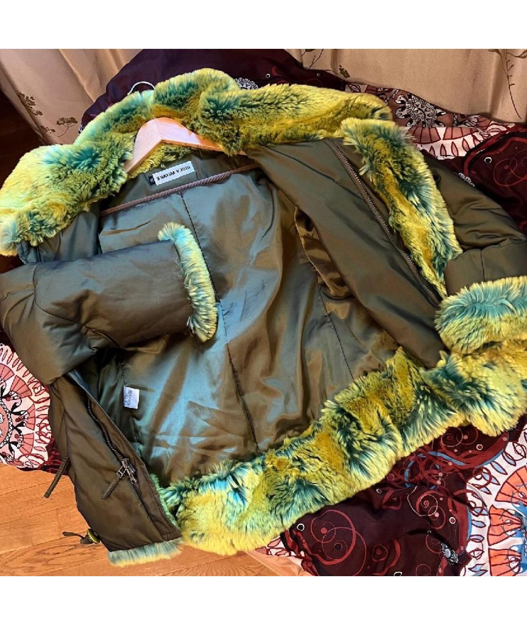 ISSEY MIYAKE Зеленый полиэстеровый пуховик, фото 8