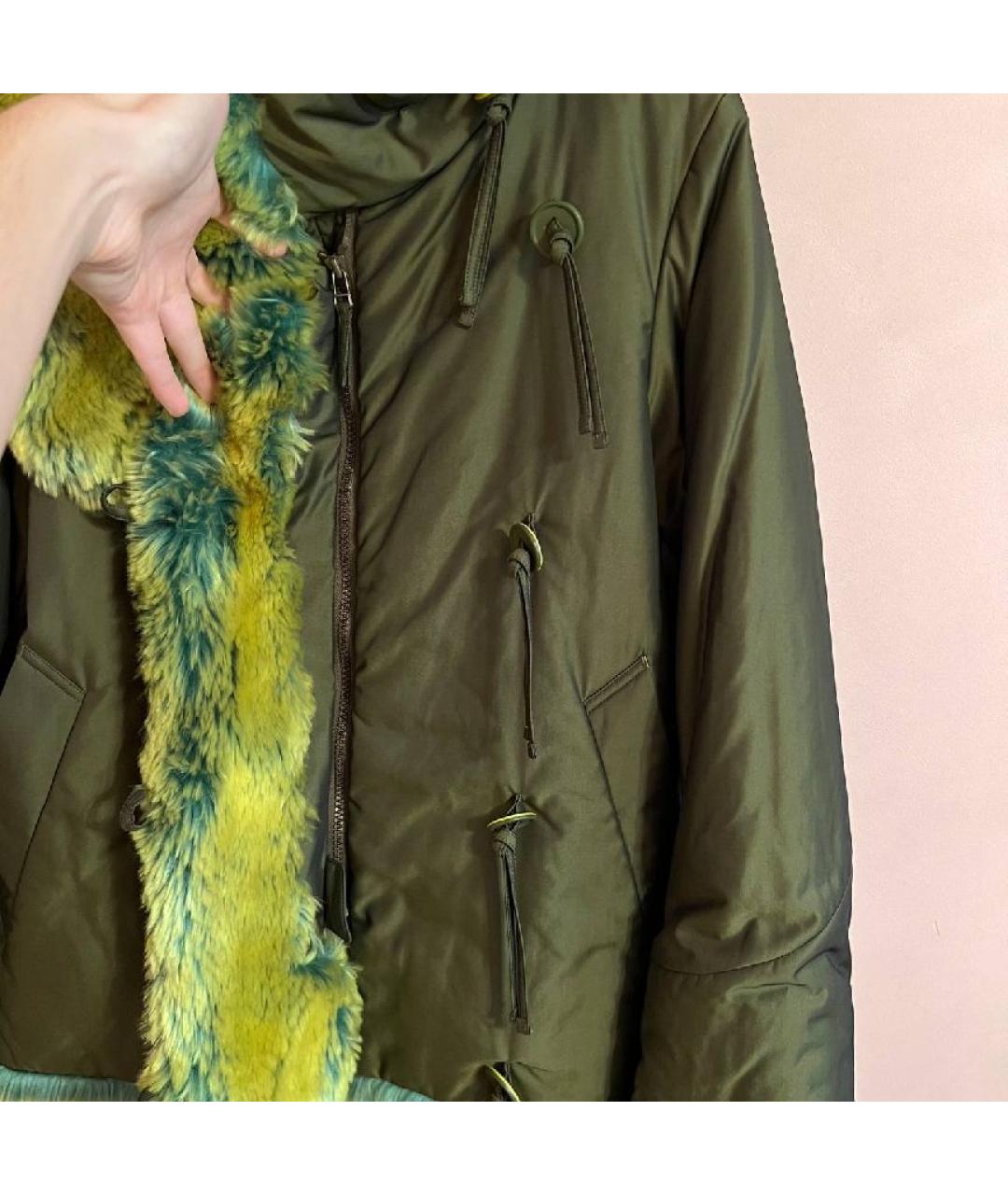 ISSEY MIYAKE Зеленый полиэстеровый пуховик, фото 4