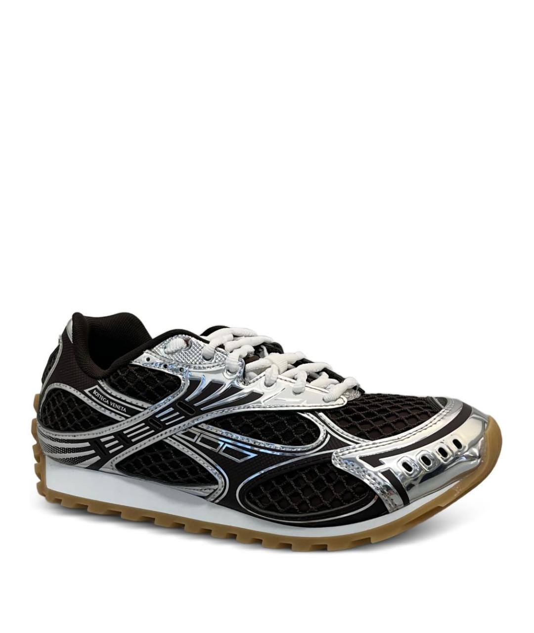 BOTTEGA VENETA Коричневые текстильные кроссовки, фото 2