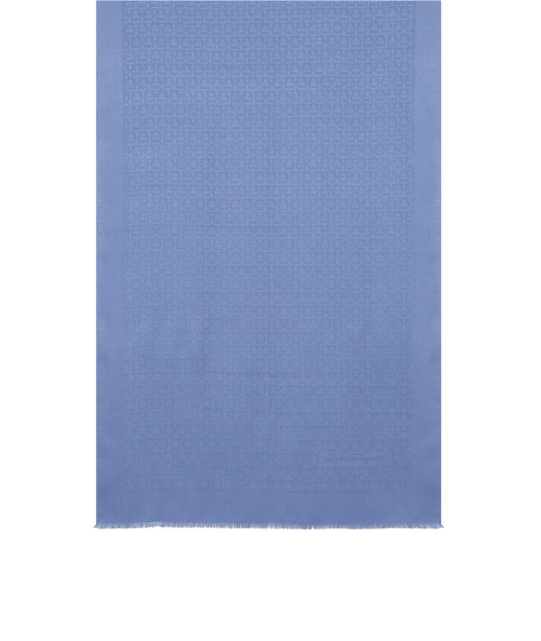 FERRAGAMO Голубой шерстяной шарф, фото 1