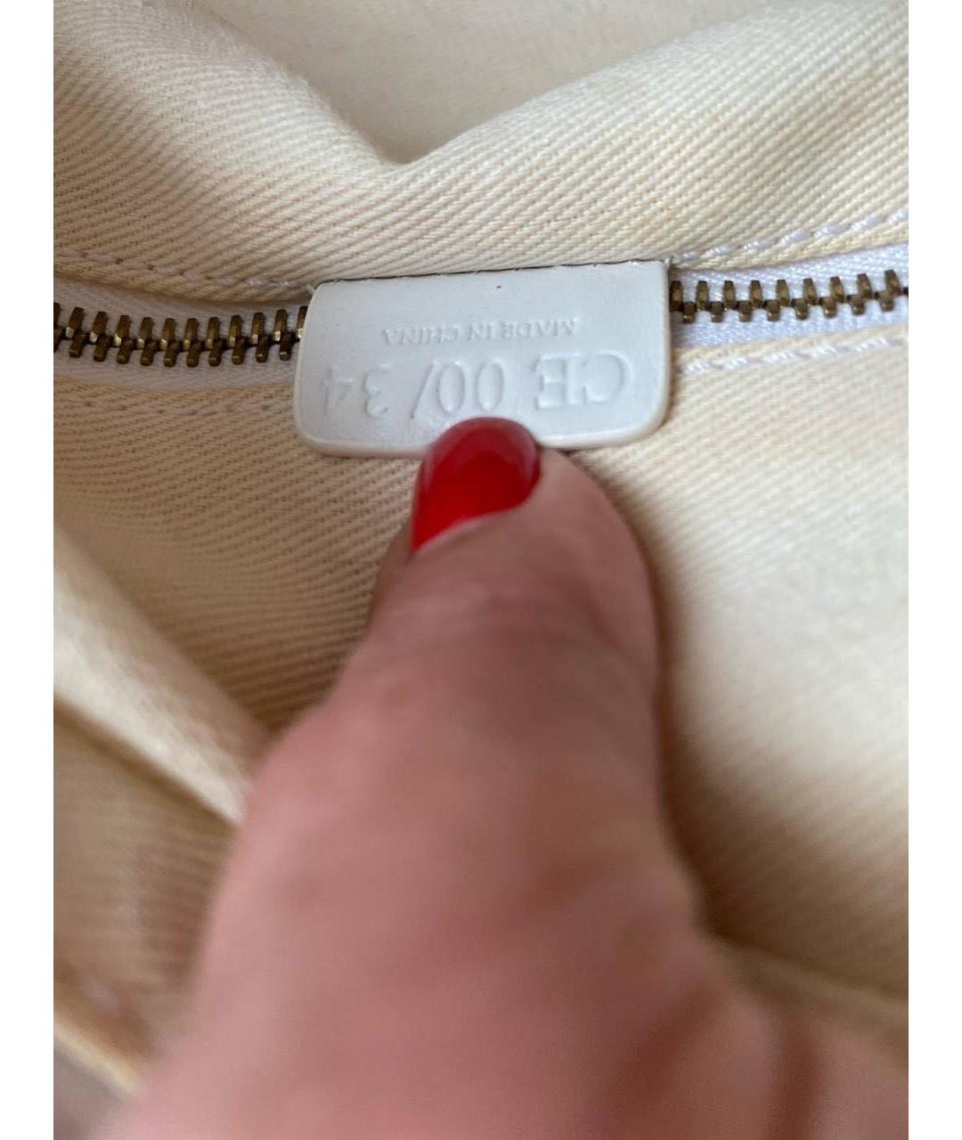 CELINE Белая кожаная сумка с короткими ручками, фото 4