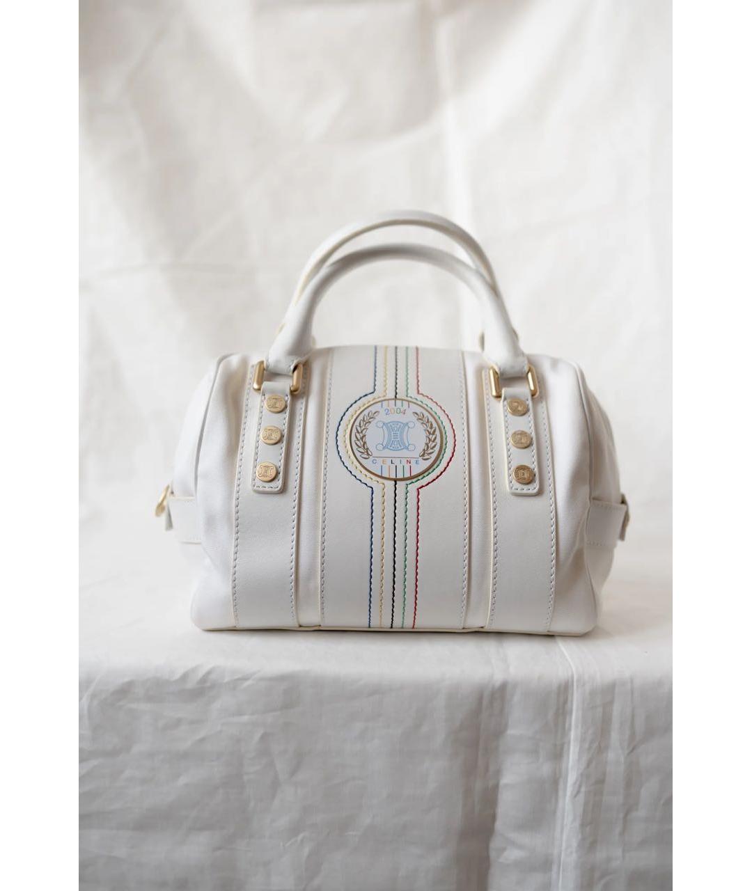 CELINE Белая кожаная сумка с короткими ручками, фото 8
