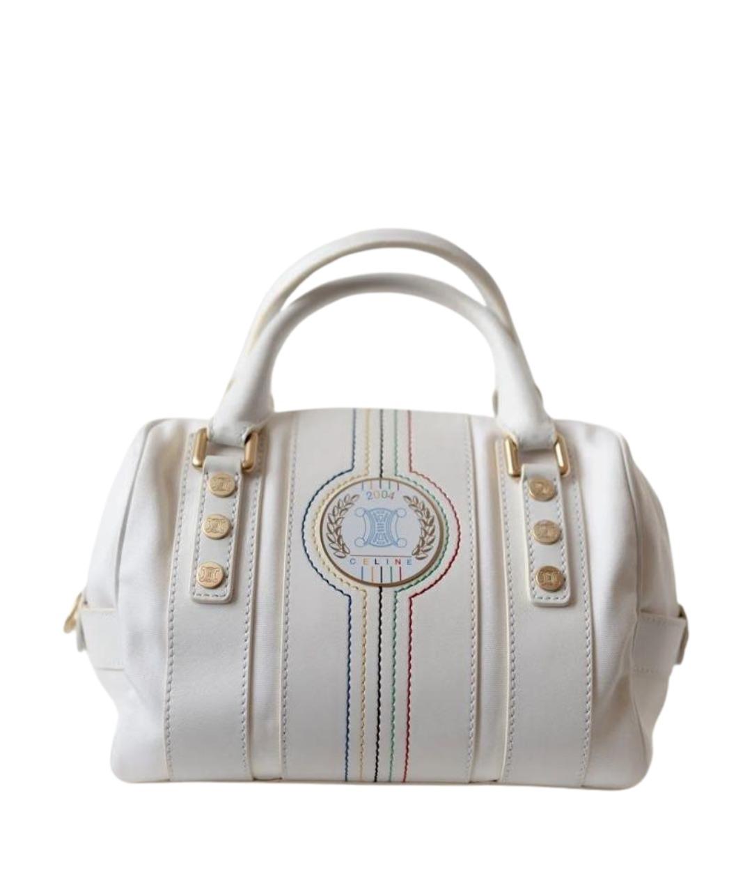 CELINE Белая кожаная сумка с короткими ручками, фото 9