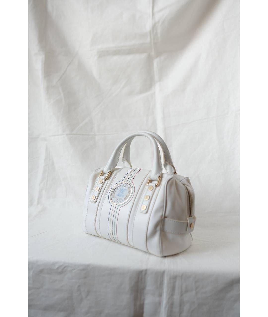 CELINE Белая кожаная сумка с короткими ручками, фото 2