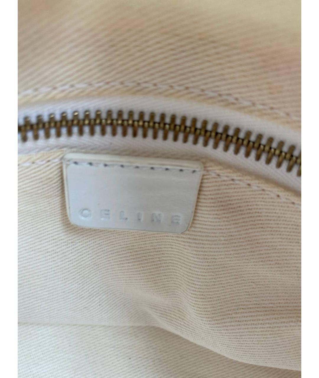 CELINE Белая кожаная сумка с короткими ручками, фото 5