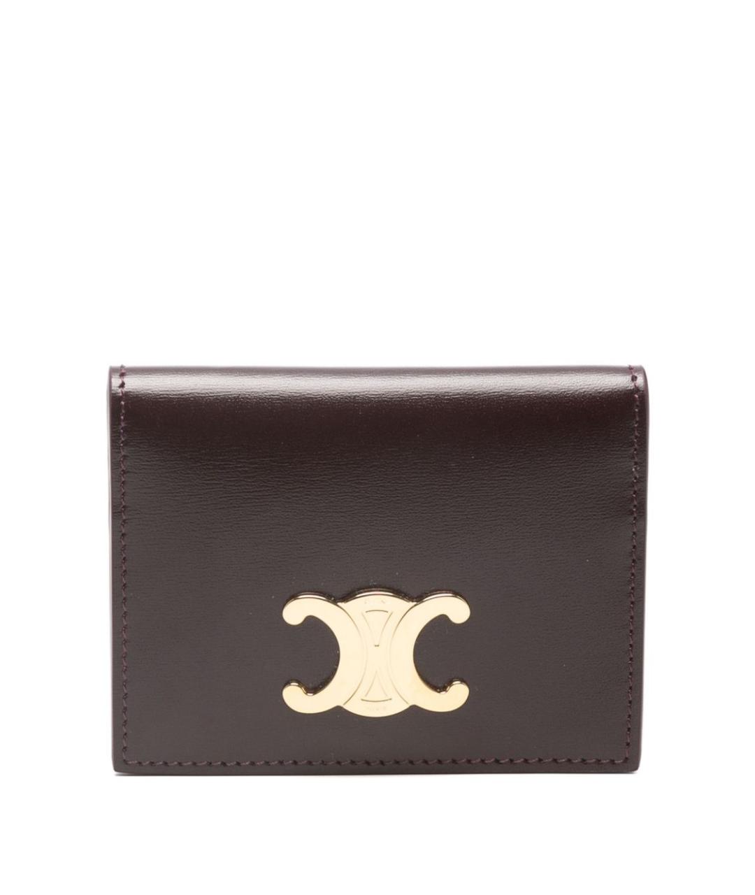 CELINE Бордовый кожаный кошелек, фото 1