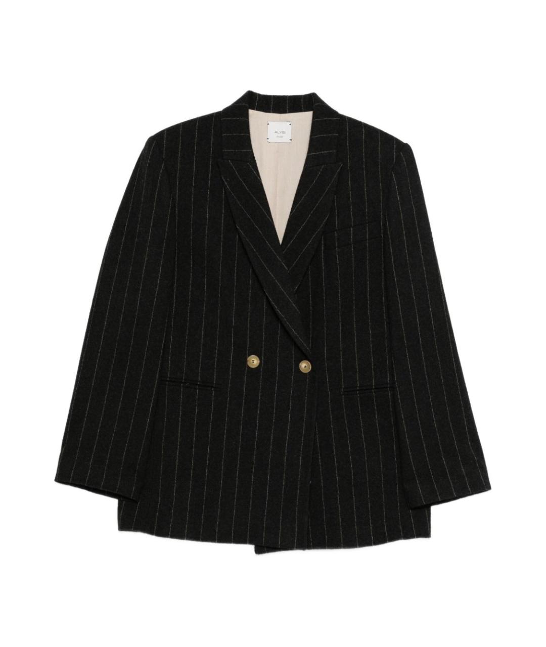 ALYSI Черный шерстяной жакет/пиджак, фото 1