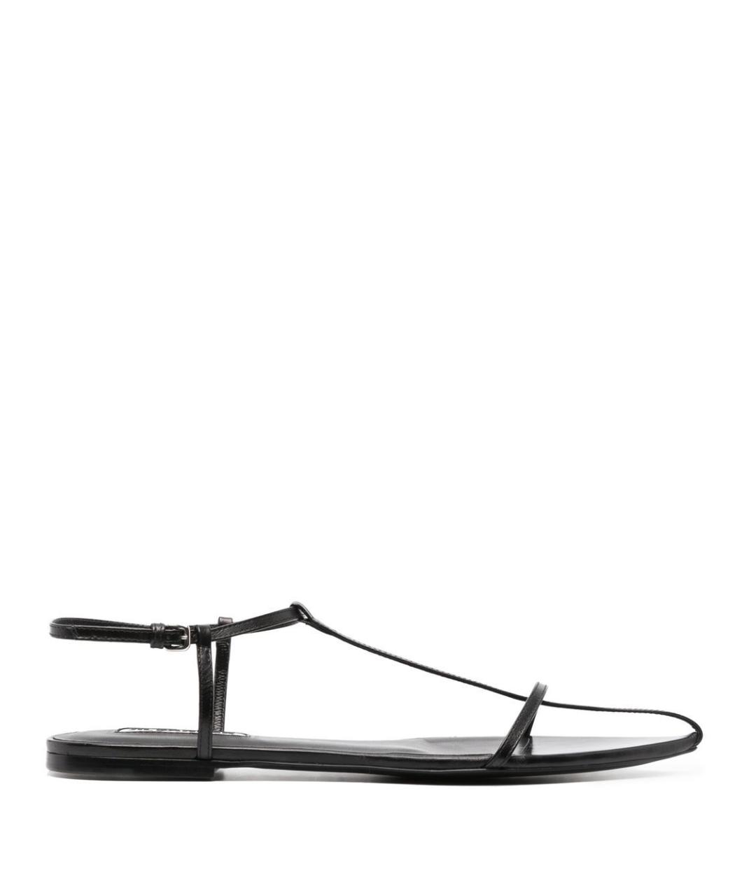 JIL SANDER Черные кожаные босоножки, фото 1