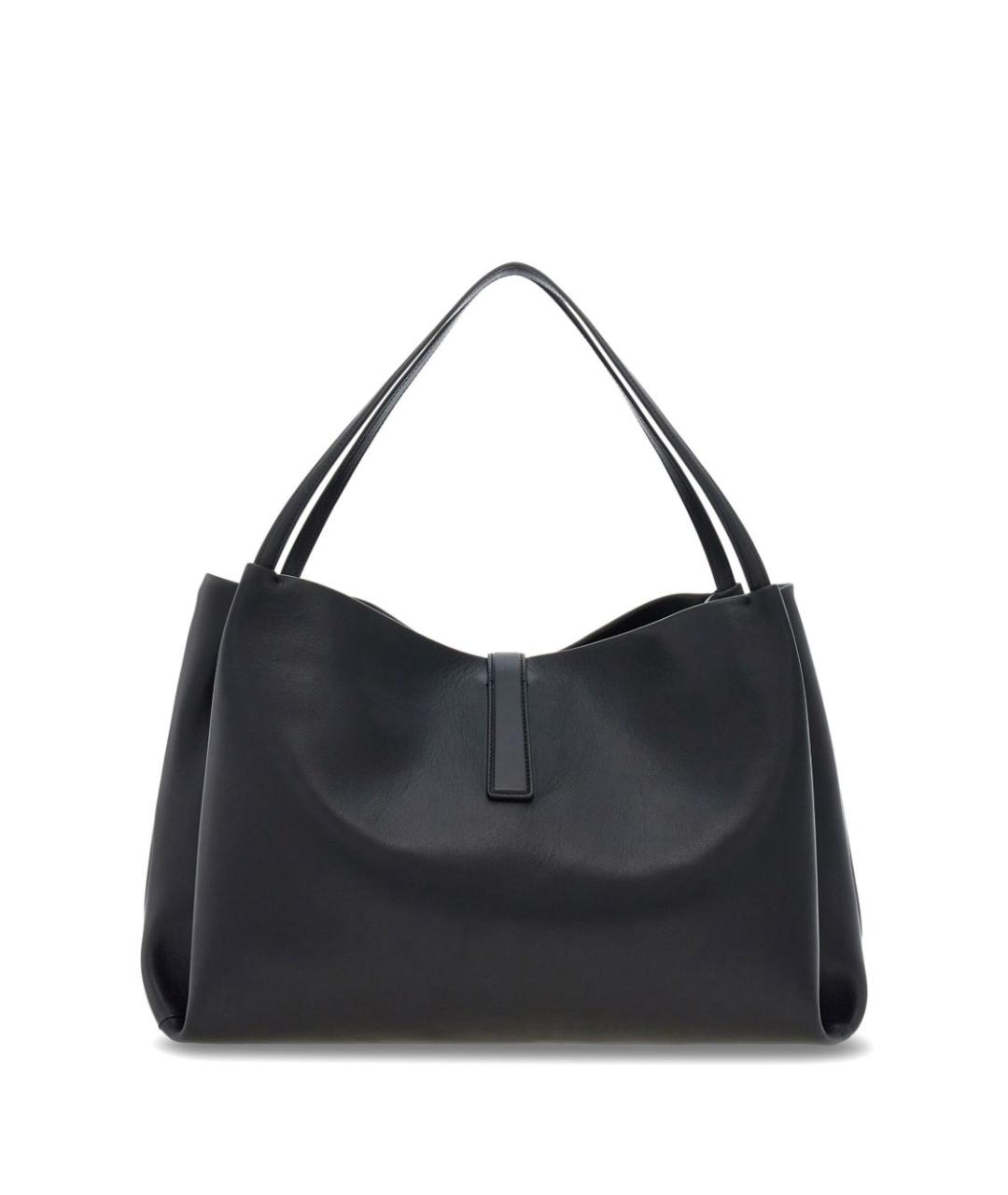 FERRAGAMO Черная кожаная сумка тоут, фото 2