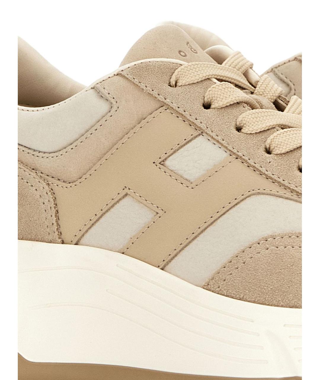 HOGAN Бежевые замшевые кроссовки, фото 4