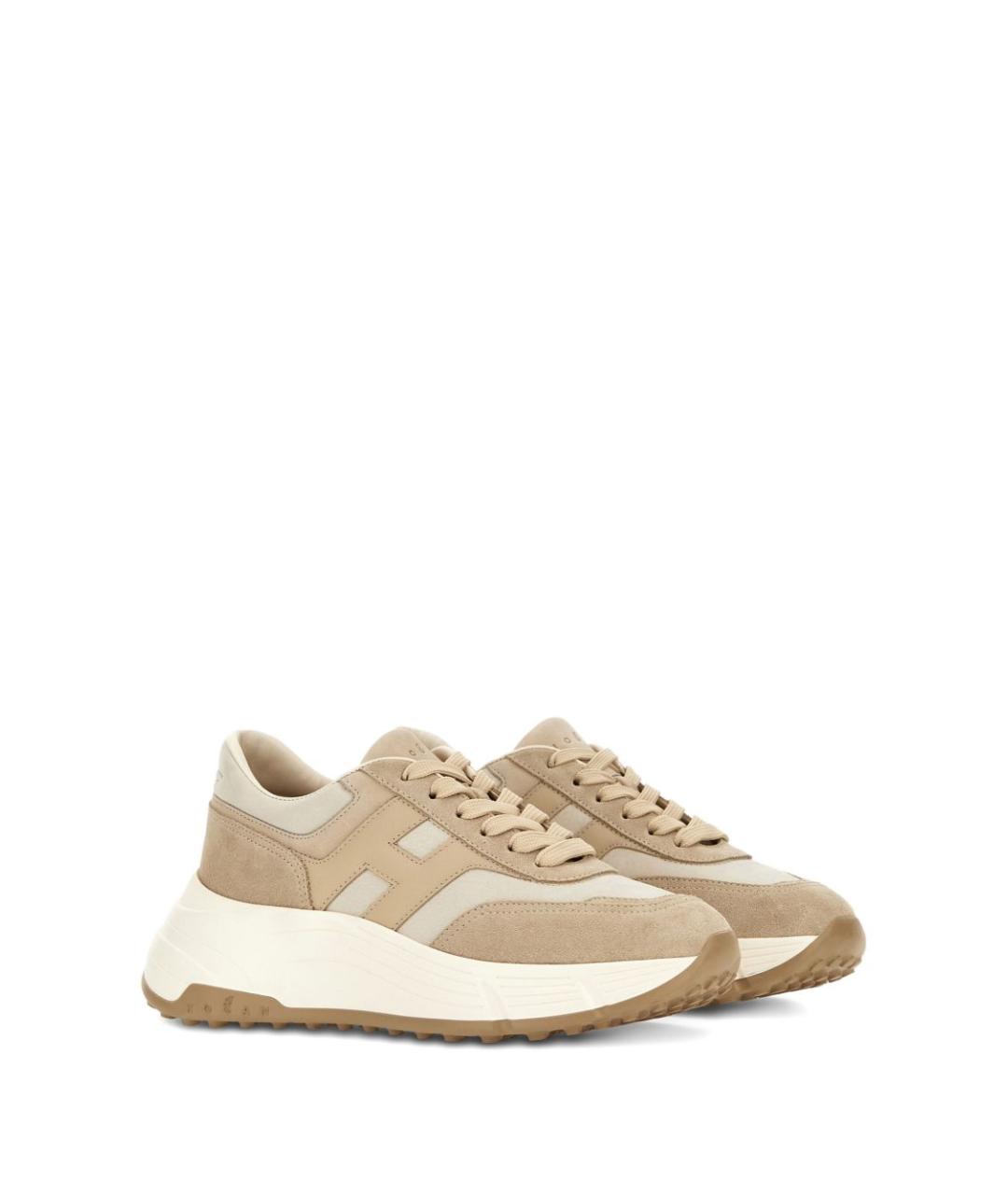 HOGAN Бежевые замшевые кроссовки, фото 3