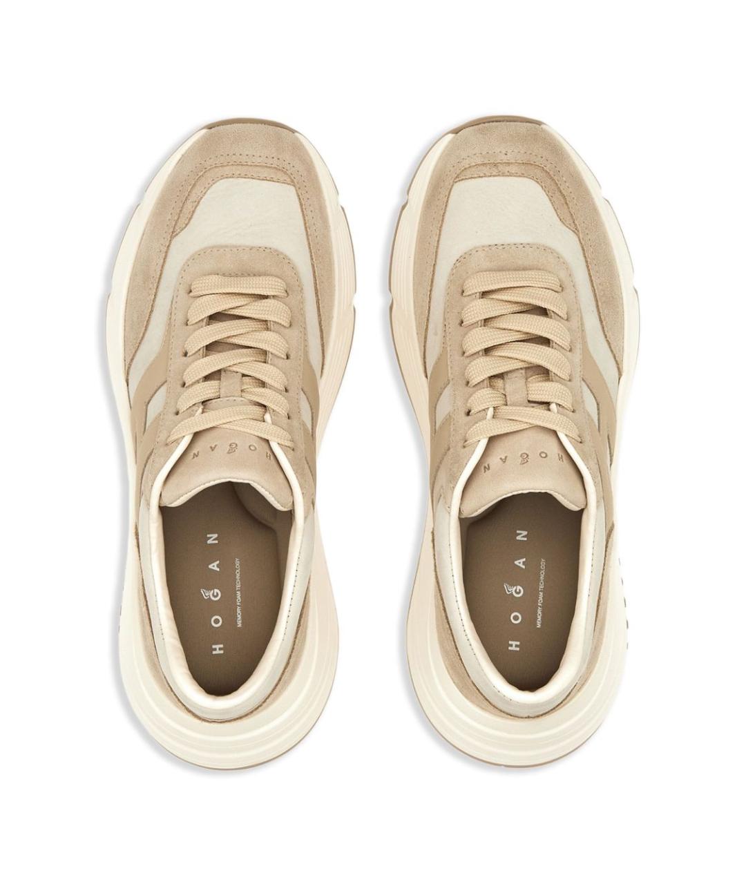 HOGAN Бежевые замшевые кроссовки, фото 6