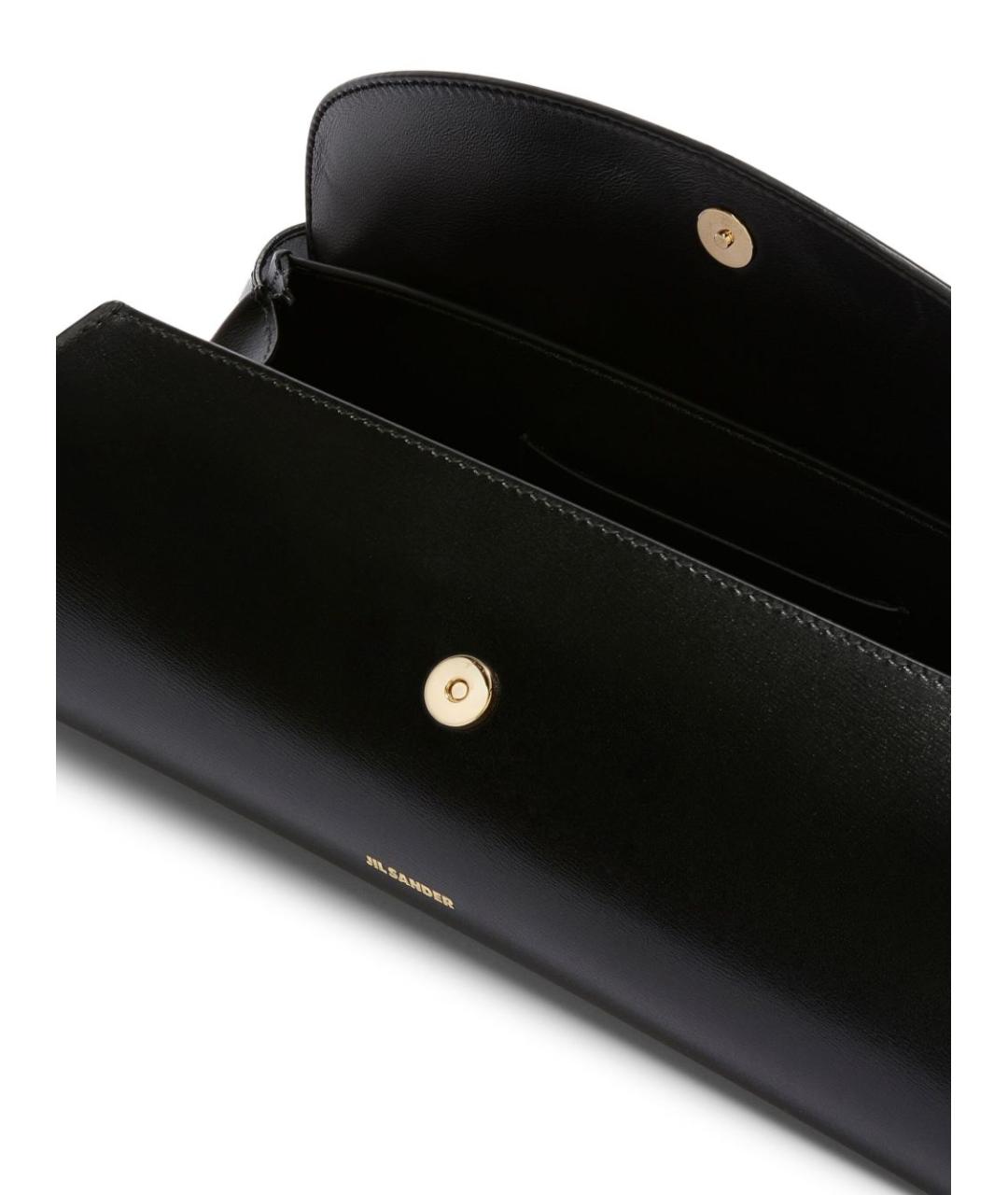 JIL SANDER Черная кожаная сумка с короткими ручками, фото 4