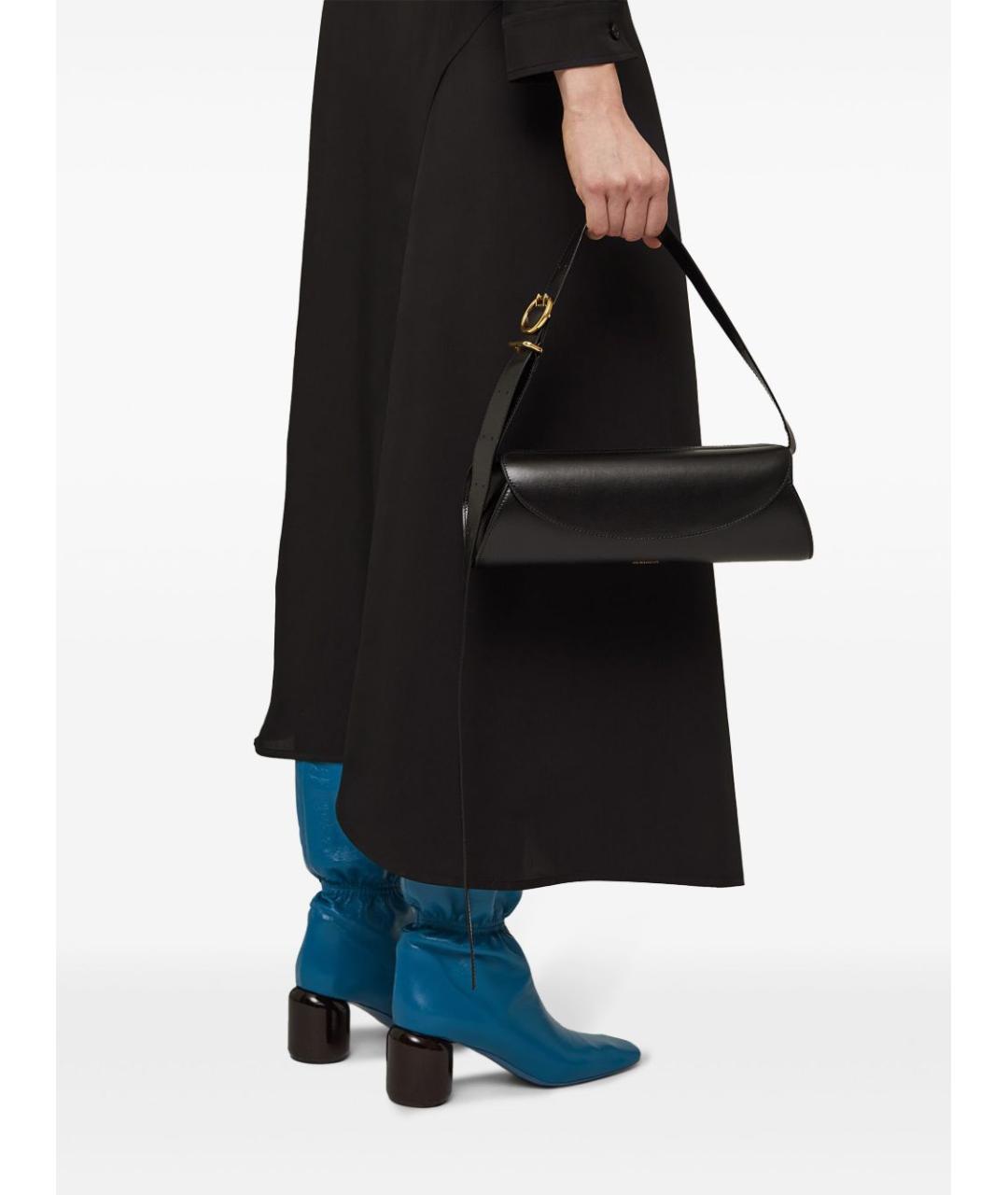 JIL SANDER Черная кожаная сумка с короткими ручками, фото 3