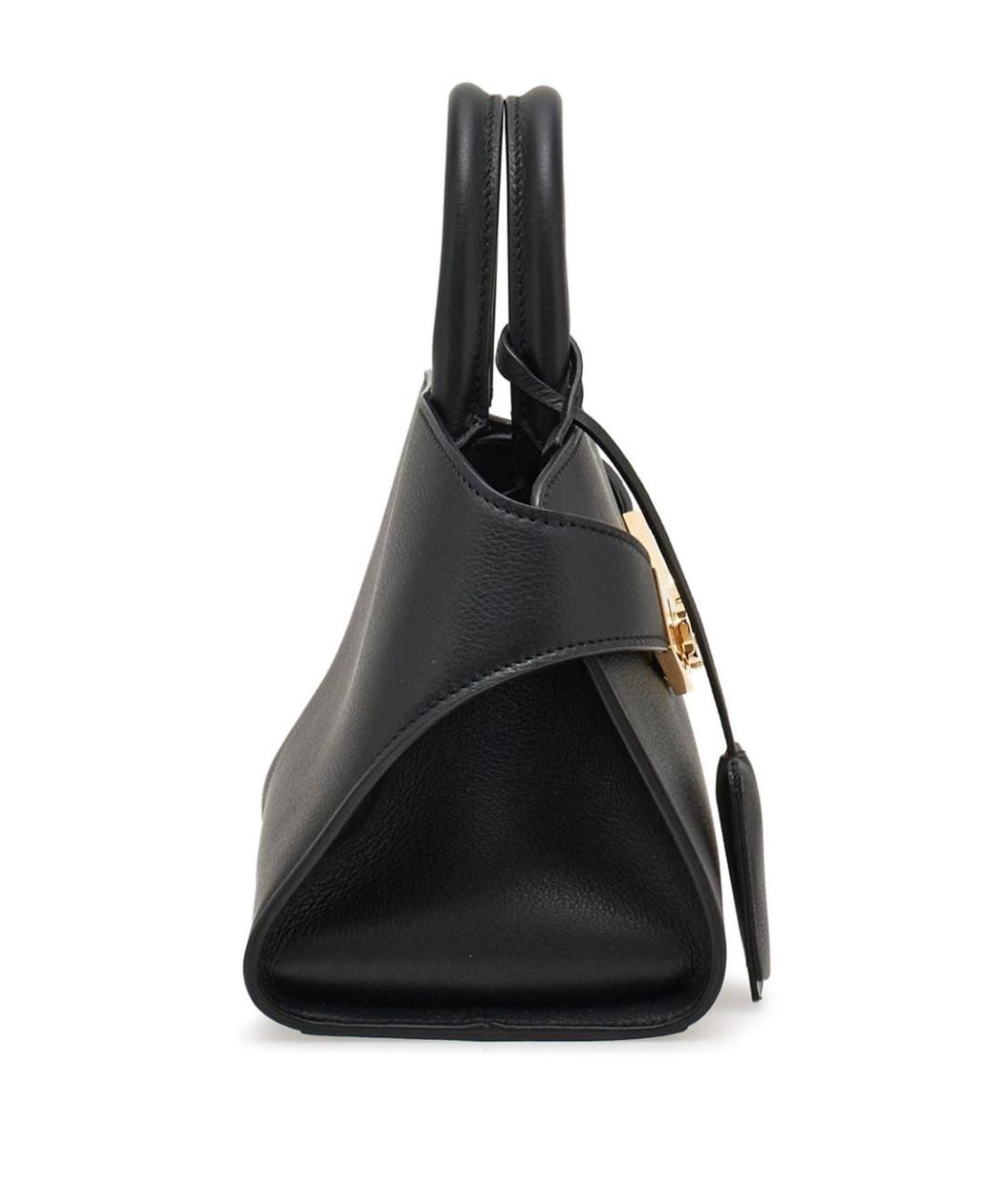 FERRAGAMO Черная кожаная сумка с короткими ручками, фото 5