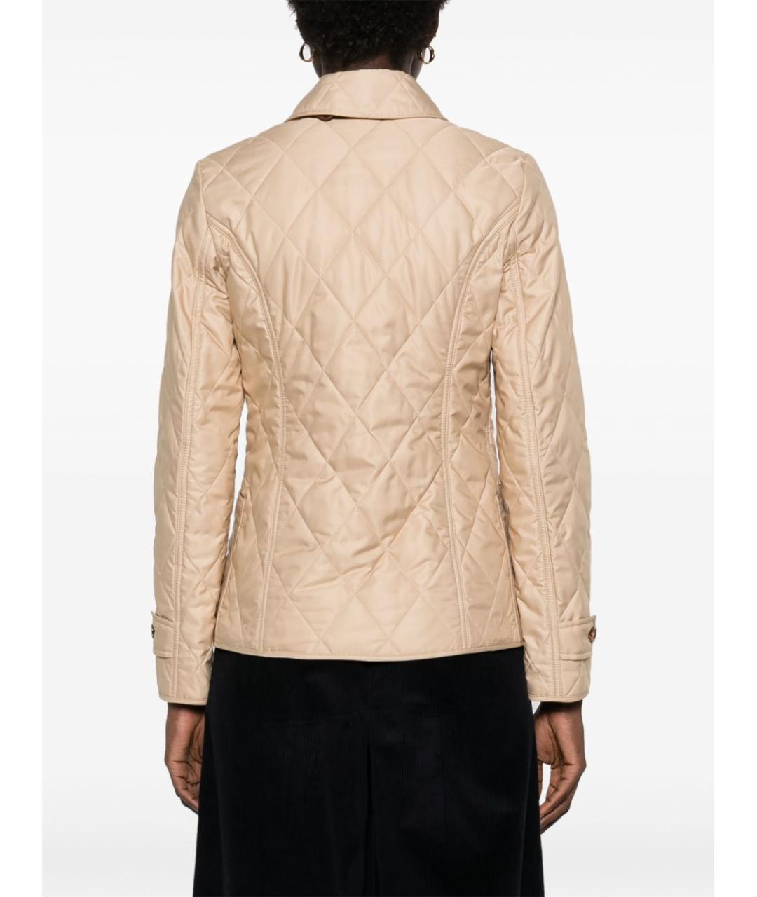 BURBERRY Бежевая полиэстеровая куртка, фото 2