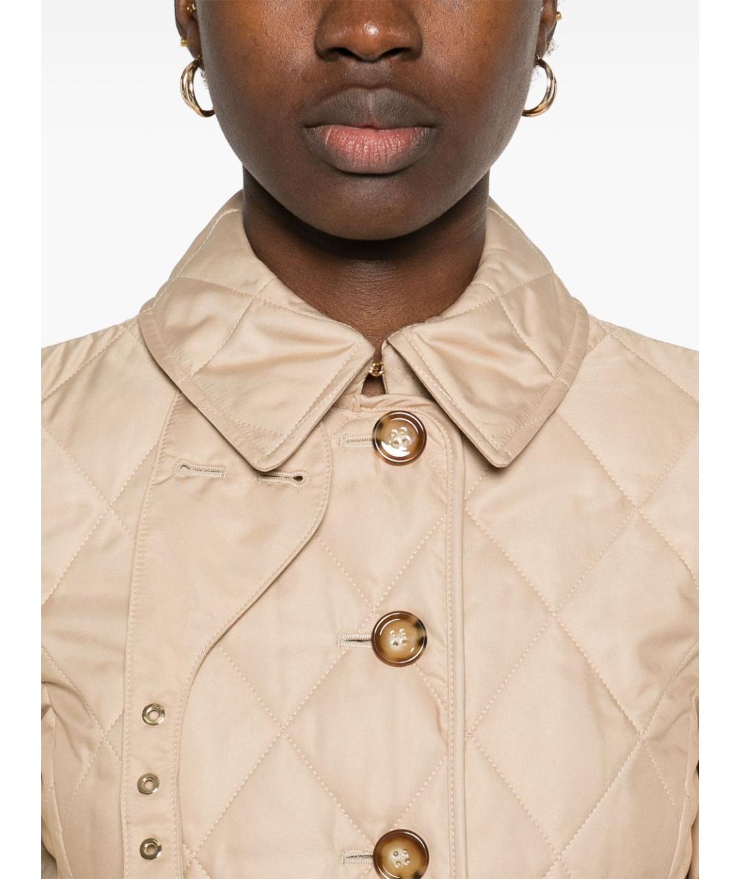 BURBERRY Бежевая полиэстеровая куртка, фото 3