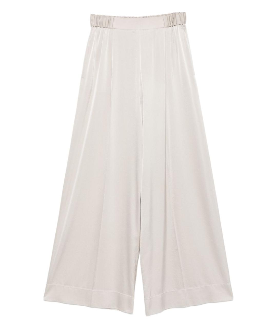 FORTE FORTE Белые шелковые прямые брюки, фото 1