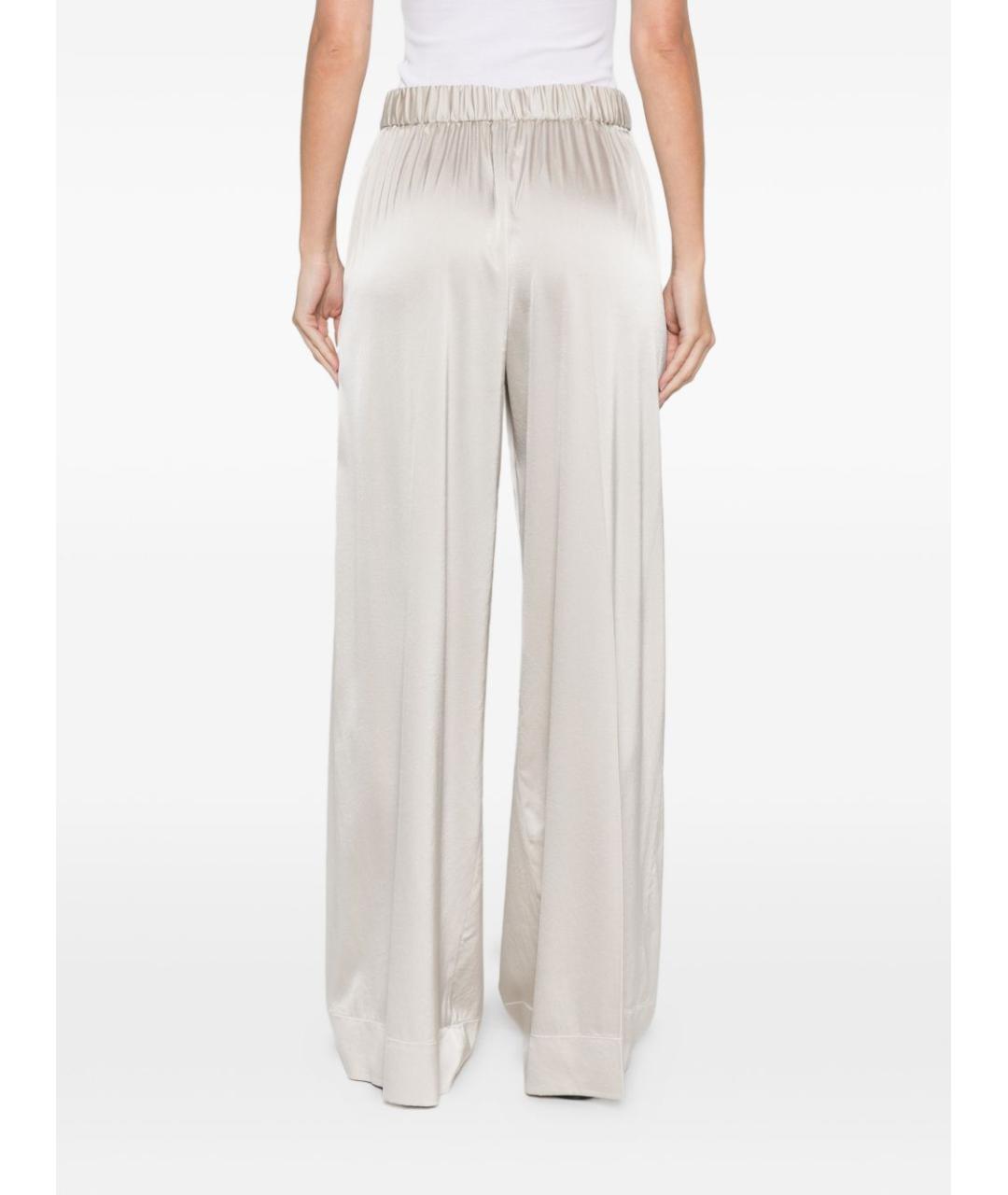 FORTE FORTE Белые шелковые прямые брюки, фото 4