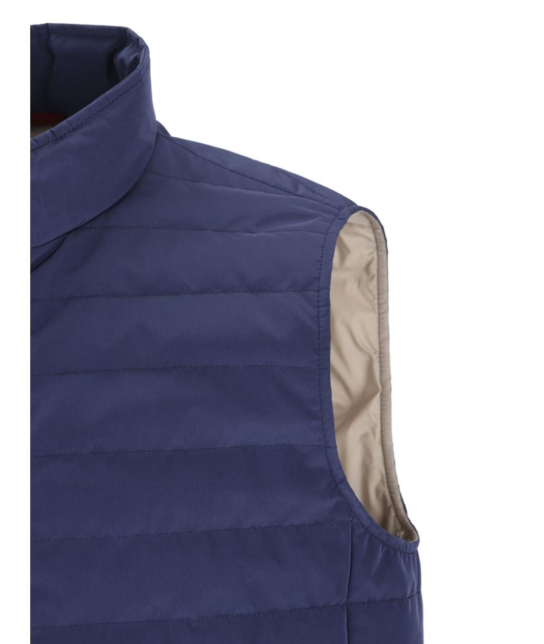 BRUNELLO CUCINELLI Синий полиэстеровый жилет, фото 4
