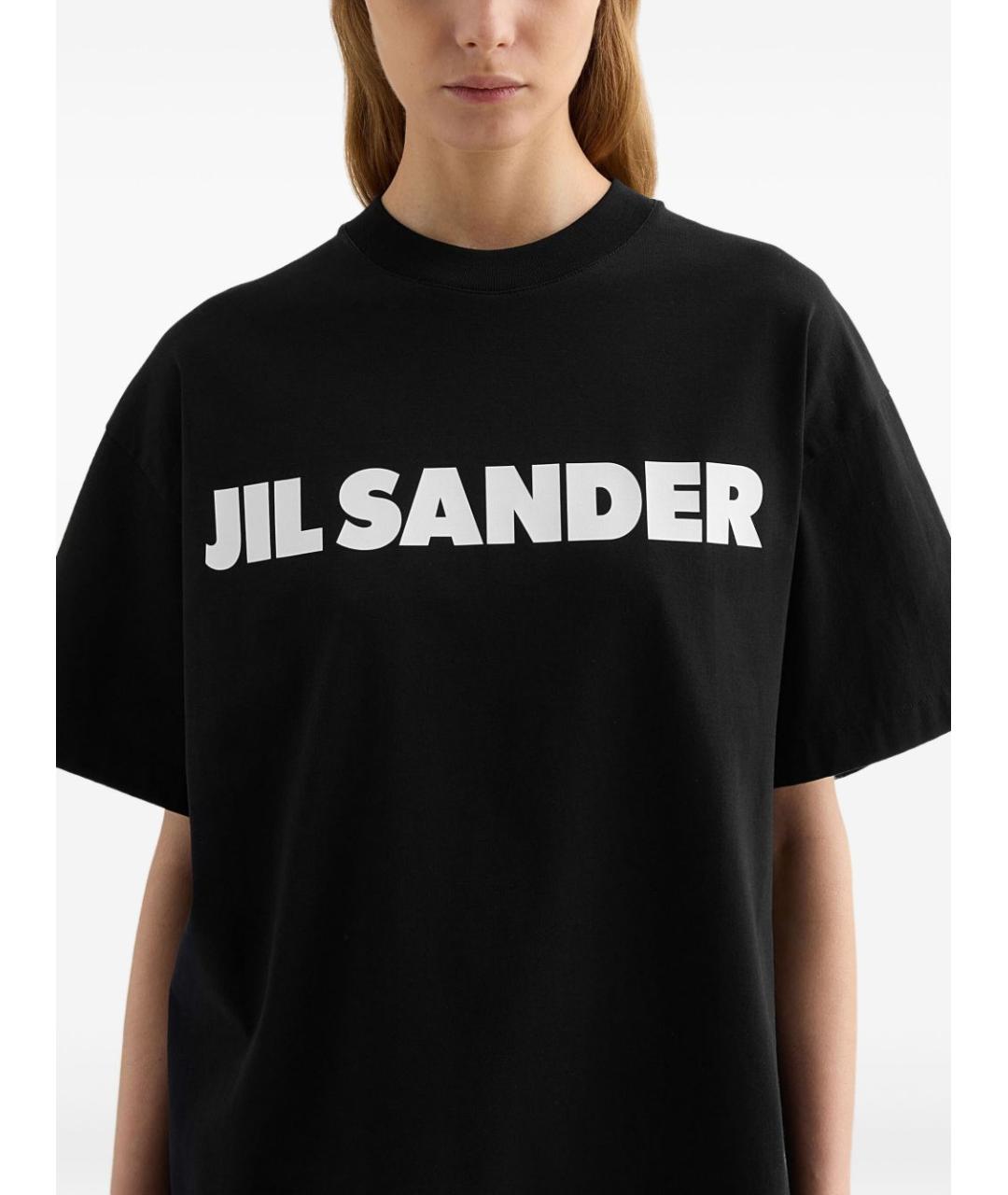 JIL SANDER Черная хлопковая футболка, фото 3