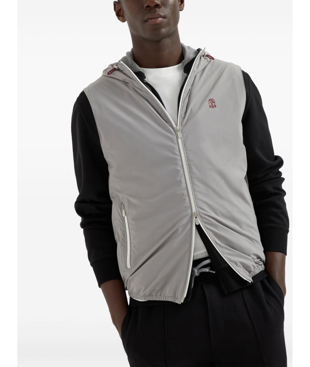 BRUNELLO CUCINELLI Серый полиамидовый жилет, фото 5