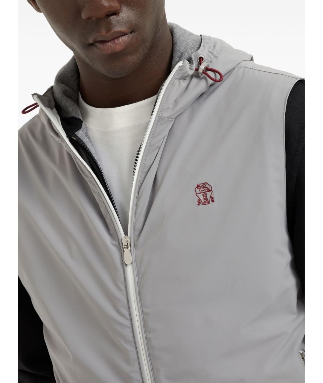 BRUNELLO CUCINELLI Серый полиамидовый жилет, фото 4