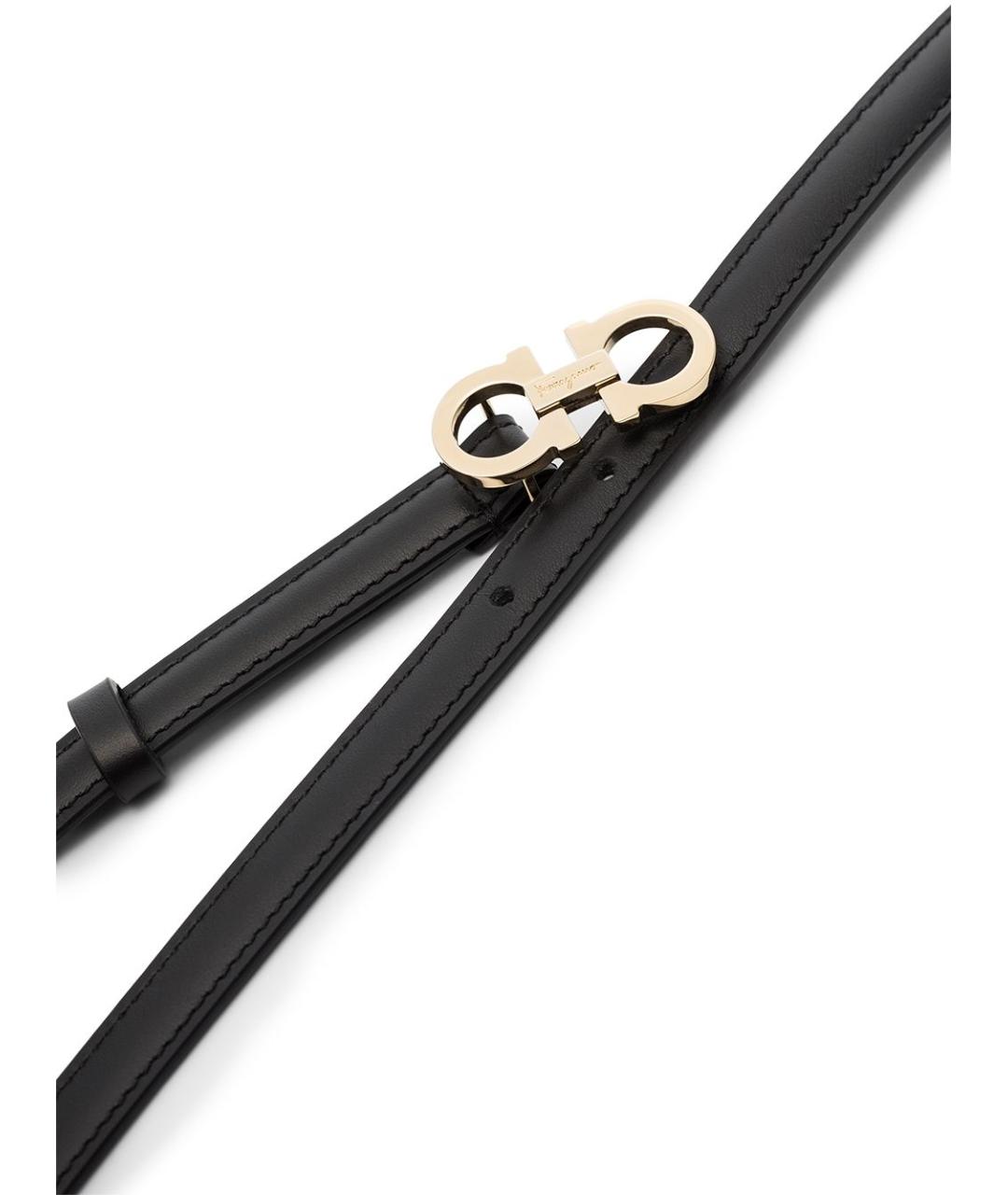FERRAGAMO Черный кожаный ремень, фото 3